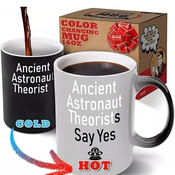 GR8AM Ancient Astronaut Theorists say Yes Heat Sensitive Color Changing 12oz mug - Picture 1 of 7